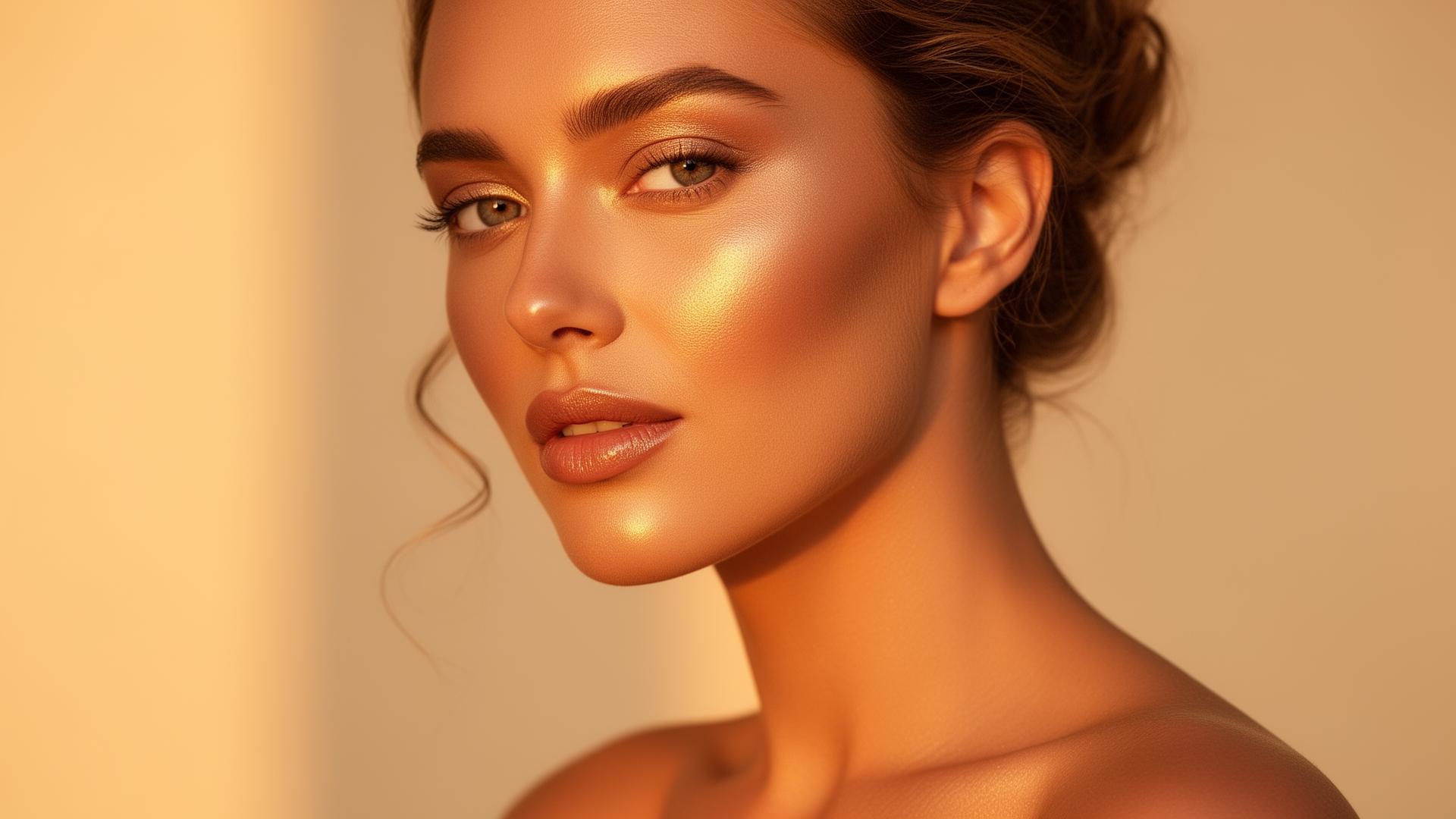 Woman with a flawless bronzed glow